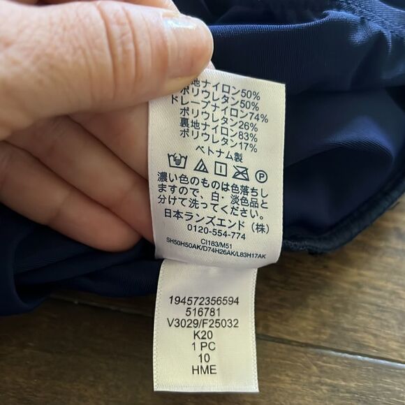 Lands End Long Slender Tummy Control Chlorine Resistant V-neck Wrap Swimsuit - Picture 12 of 13